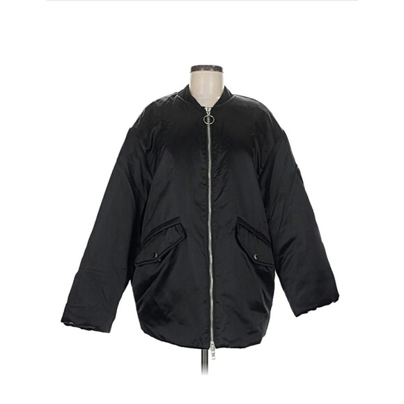 Stand Studio Icon Prim Black Satin Bomber Jacket Size EU 36 / US 6 Jacket Coat - Picture 6 of 11